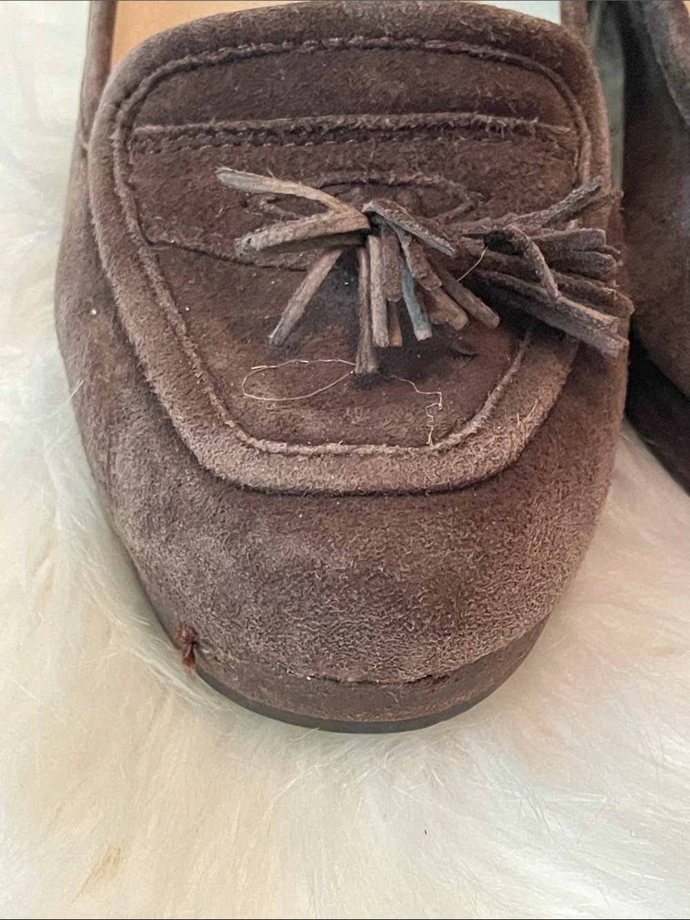 Naturalizer - Brown Suede Tassel Block Heel Pumps -7 - Picture 6 of 8